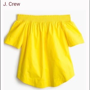 J crew off the shoulder Bright yellow  sz 4 f2059
